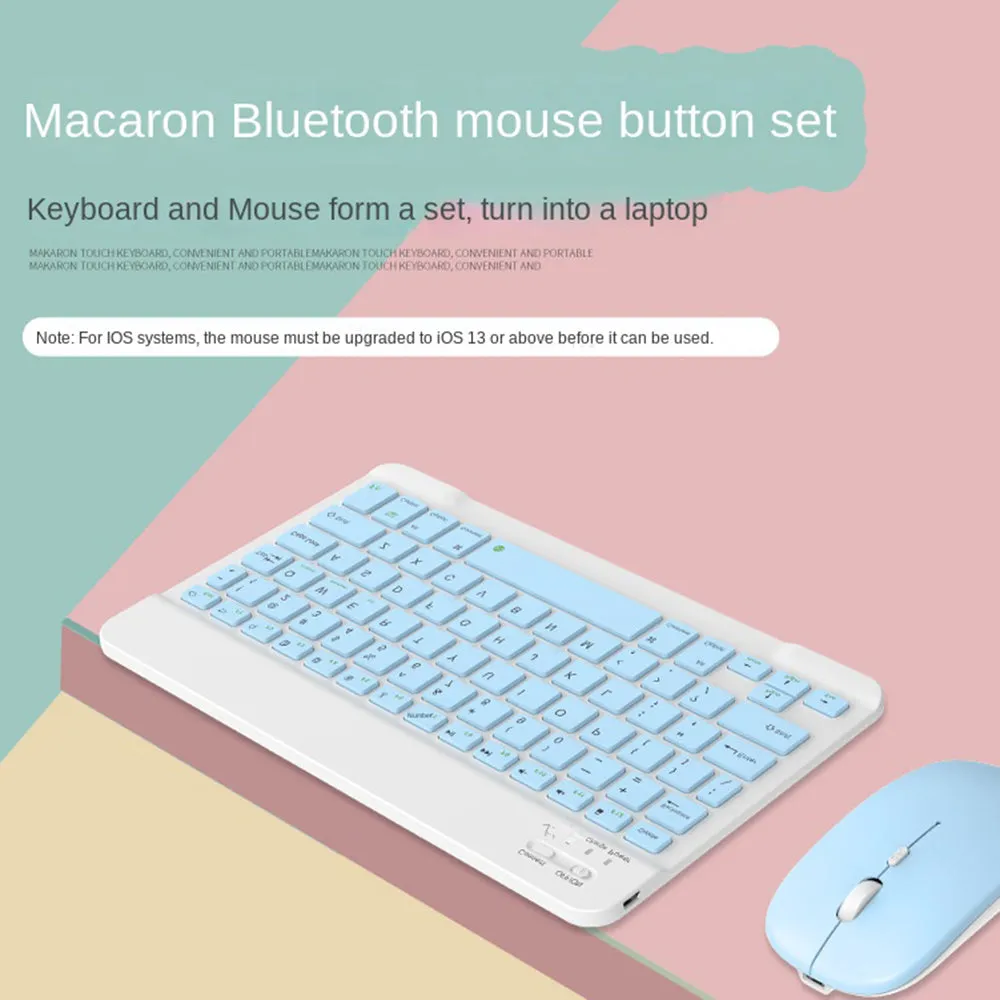 030 Wireless Keyboard and Mouse Combo 10-inch Rechargeable Mouse Keyboard Set for Mac / iOS / Windows / Android