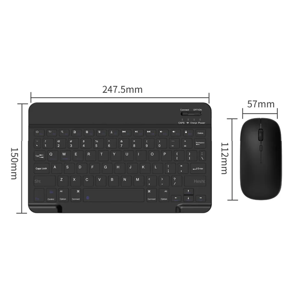 030 Wireless Keyboard and Mouse Combo 10-inch Rechargeable Mouse Keyboard Set for Mac / iOS / Windows / Android