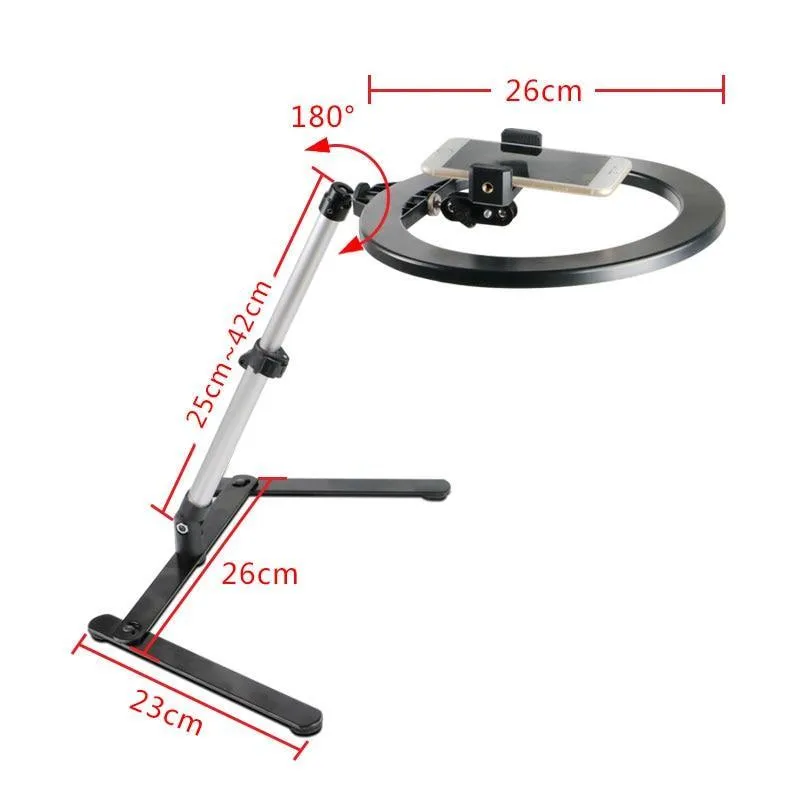 10 Inch / 26cm Android iPhone Ring Selfie Lamp: with Phone Bracket, Fill Light for YouTube Twitch TikTok