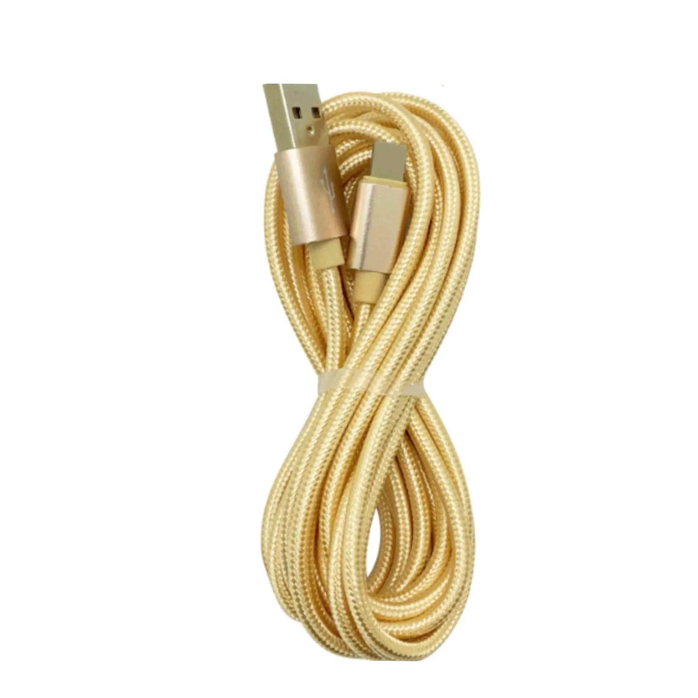 10Ft Braided USB Charger Compatible for Iphone Gold