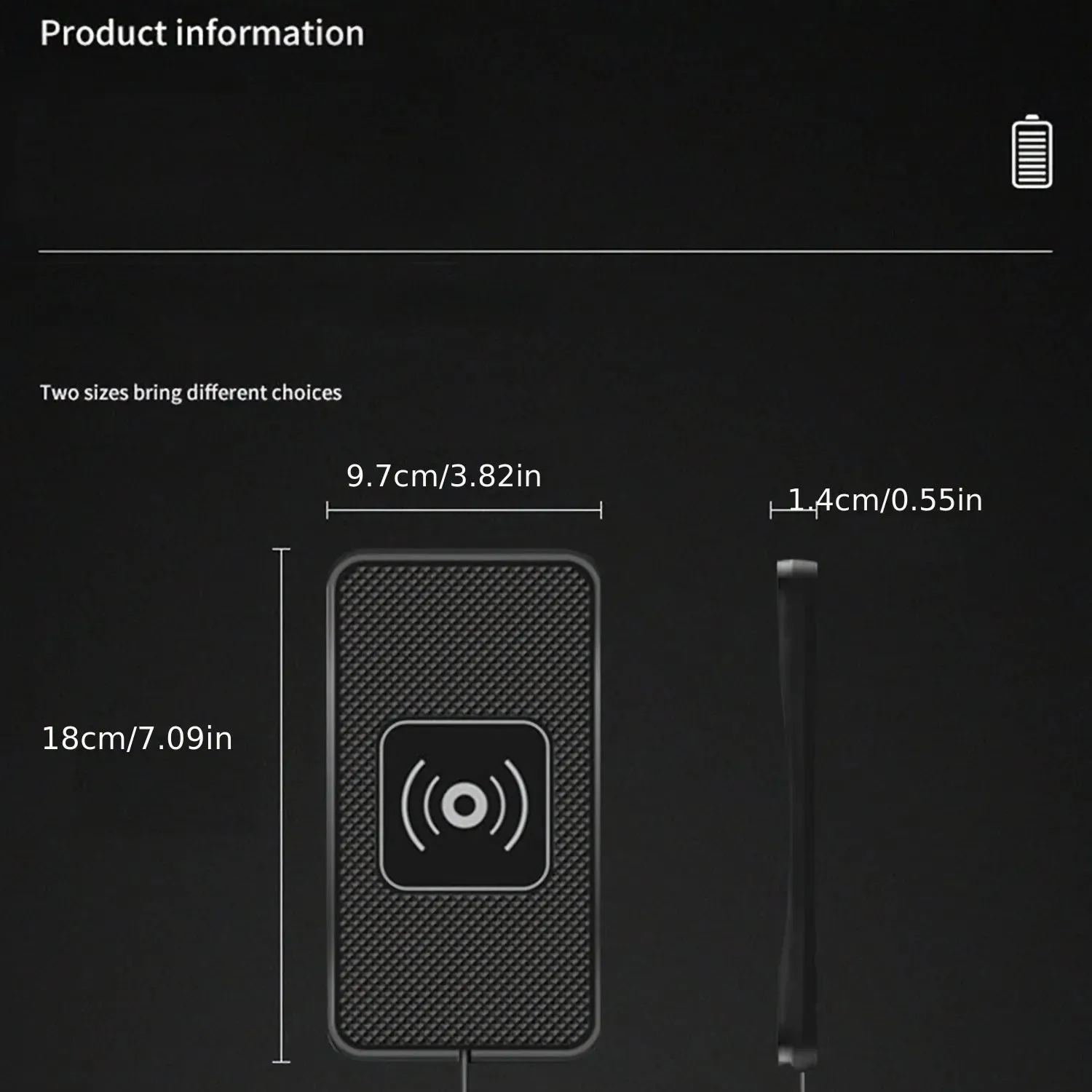 15W Car Wireless Charging Pad & Stand with Type-C Connector