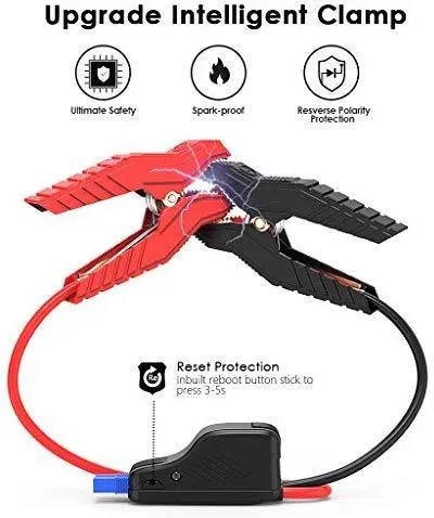 18000mAh 12V Portable Car Jump Starter with Smart Jumper Cables, Auto Battery Booster Power Pack.