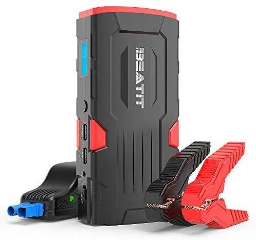 18000mAh 12V Portable Car Jump Starter with Smart Jumper Cables, Auto Battery Booster Power Pack.