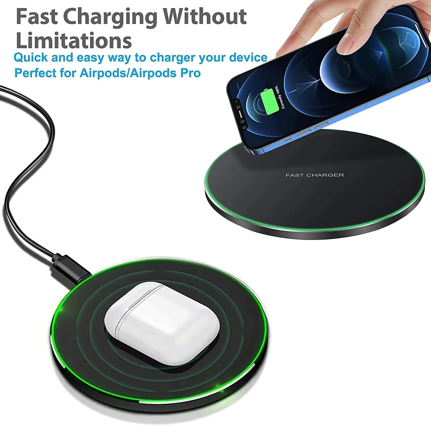 200W Wireless Charger Pad for Iphone 16 15 14 13 12 Pro X Max Induction Fast Wireless Charging Station for Samsung Xiaomi Huawei