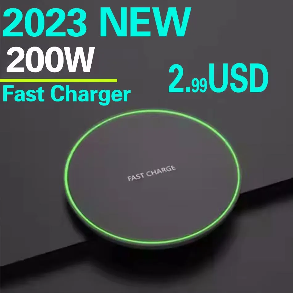 200W Wireless Charger Pad for Iphone 16 15 14 13 12 Pro X Max Induction Fast Wireless Charging Station for Samsung Xiaomi Huawei