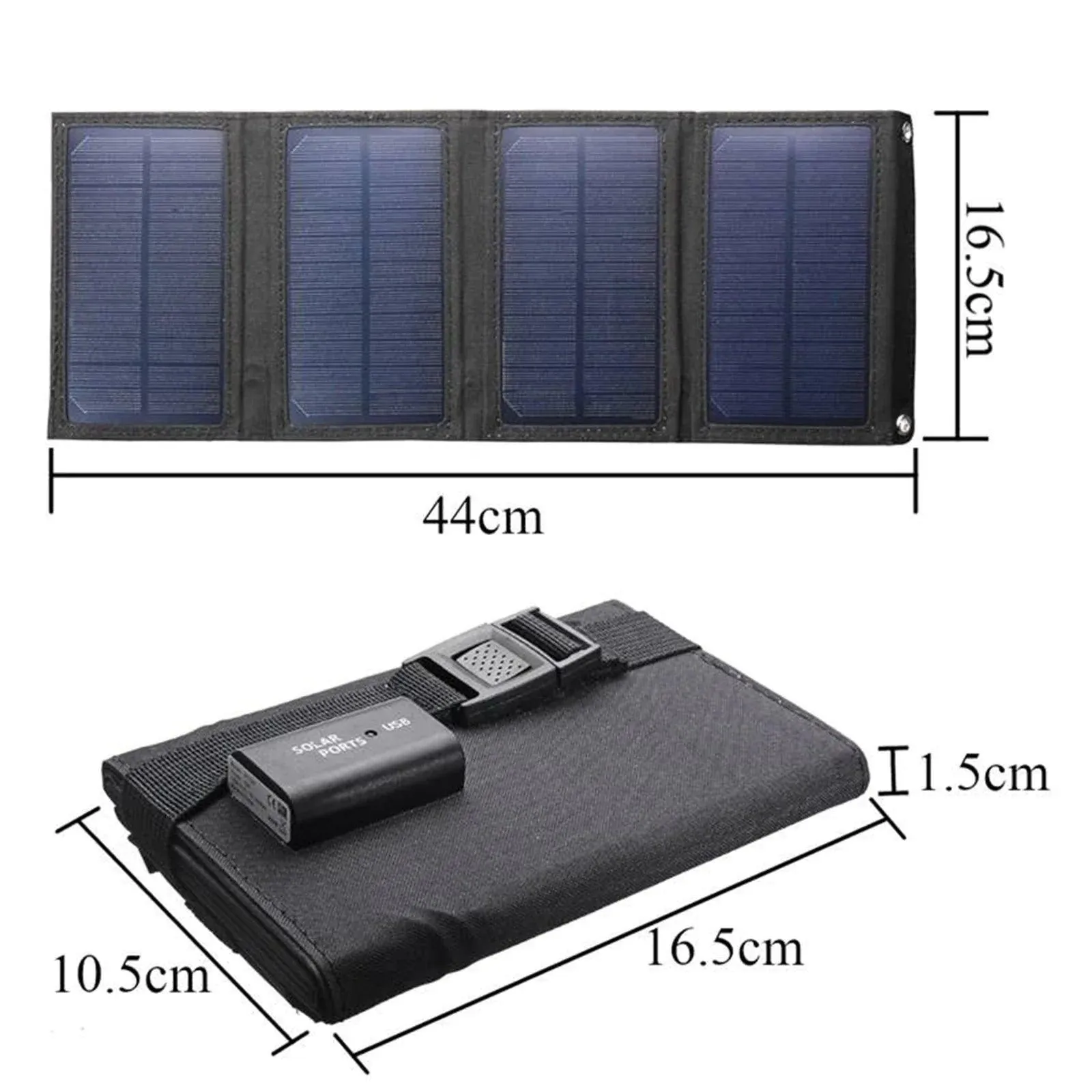 20W Foldable Solar Power Bank with USB Charger and Integrated Compass for Outdoor Adventures