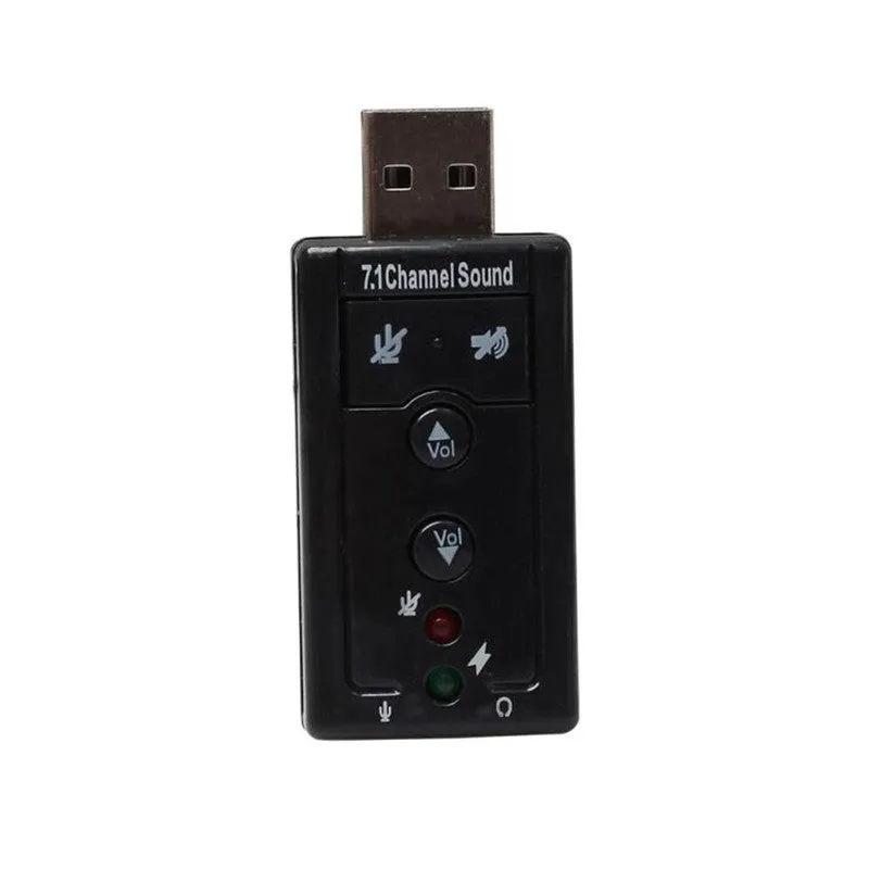 2PCS Gift Sale Wholesale Price New Mini USB 2.0 3D Virtual 12Mbps External 7.1 Audio Sound Card Adapter