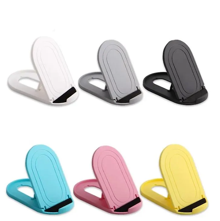 2Pcs white Portable oval mobile phone stand, foldable desktop lazy stand AZ11789