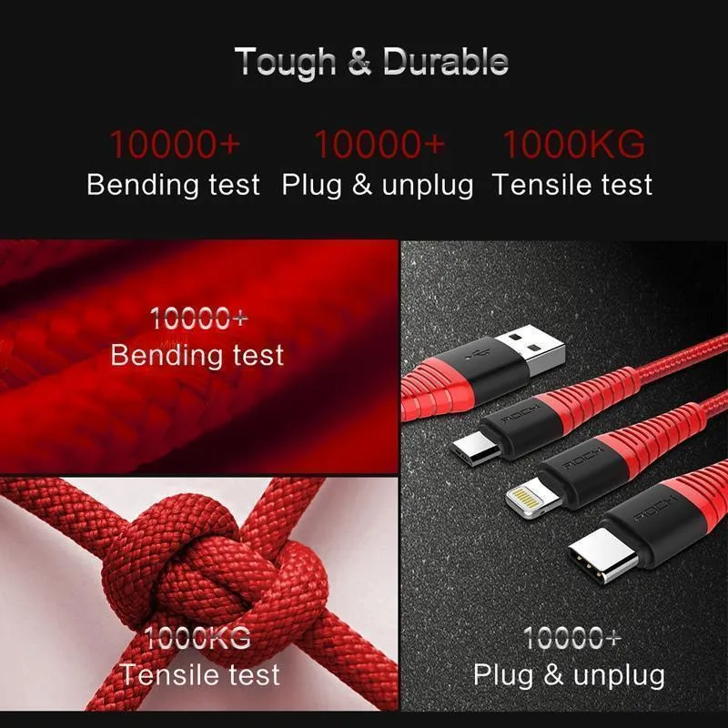 3 IN 1 Durable USB Fast Charging Cable