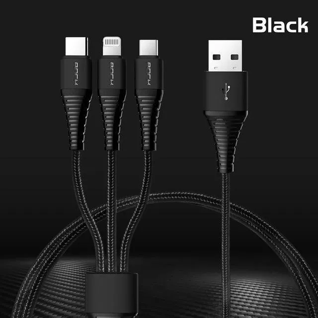 3 IN 1 Durable USB Fast Charging Cable