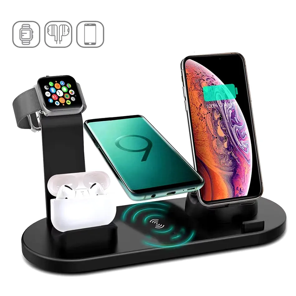 30W 7 in 1 Wireless Charger Stand Pad for Iphone 14 13 12 11 XR Apple Watch Airpods Pro Iwatch 8 7 6 Fast Charging Dock Station