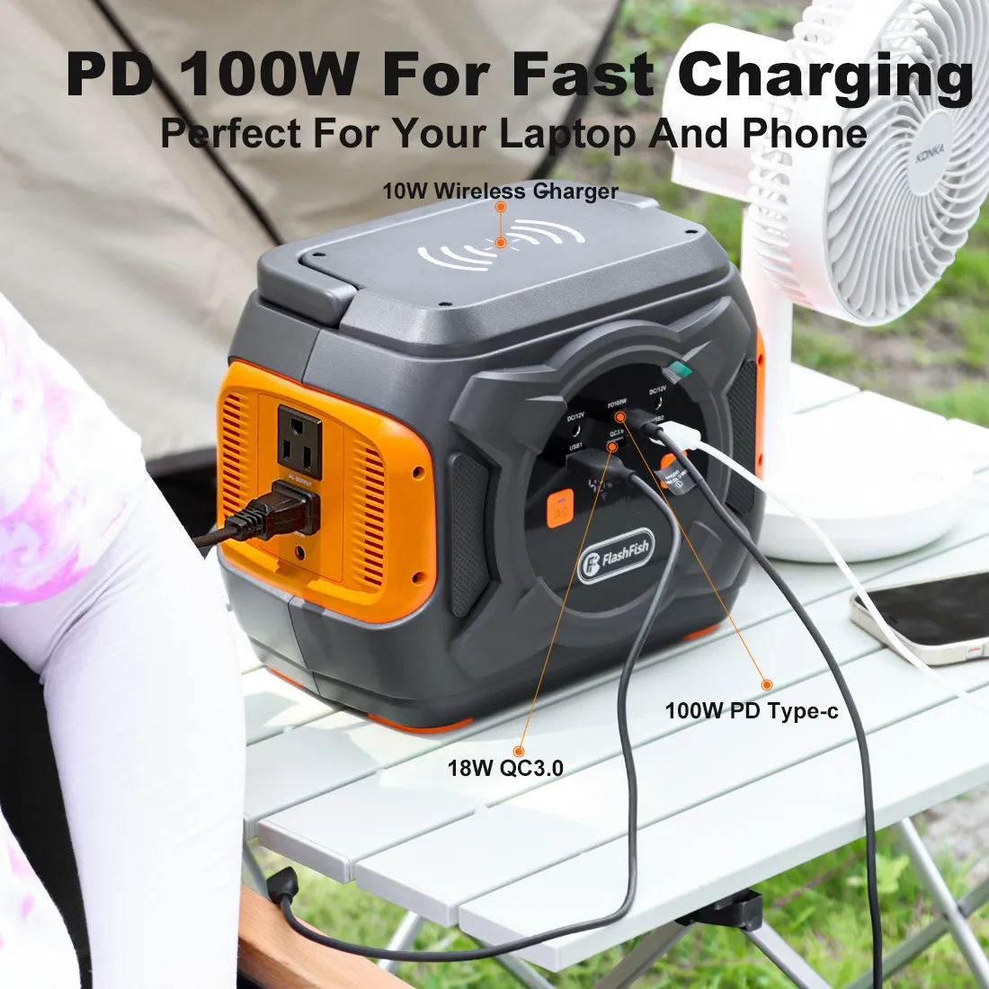 320W Portable Emergency Power Supply with Wireless Charger