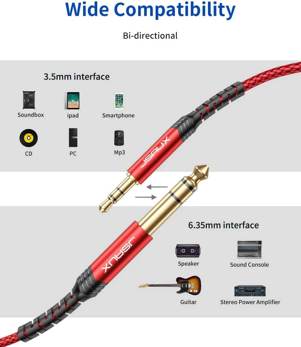 3.5mm to 6.35mm Audio Cable