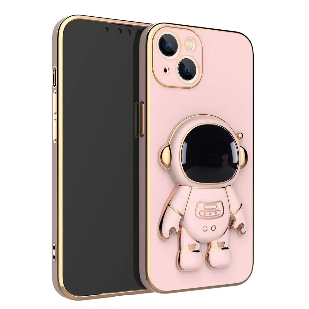 3D Astronaut Phone Case Anti-Drop Electroplating Bracket