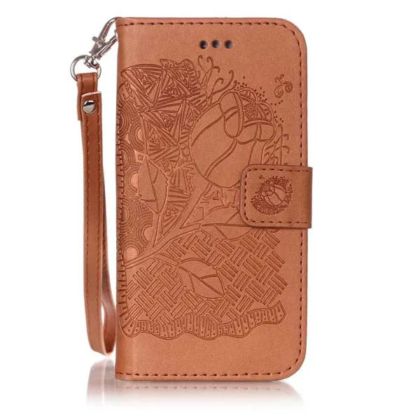 3D Embossing Flower Wallet Leather Flip Case For Apple iphone 7 6 6s Plus SE 5 5s Cover Coque Fundas Multi-functional Phone Bags