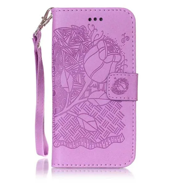 3D Embossing Flower Wallet Leather Flip Case For Apple iphone 7 6 6s Plus SE 5 5s Cover Coque Fundas Multi-functional Phone Bags