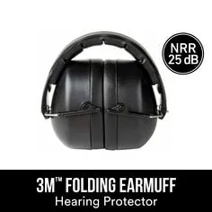 3M™ Folding Earmuff, 90563H1-DC, Black, 5 earmuff/case