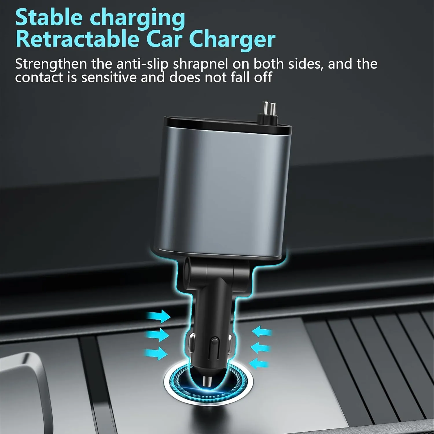 4 in 1 Retractable Fast Car Phone Charger 120W (Type-C, iOS, USB-C & USB interface)