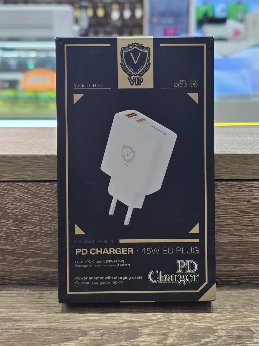 45W Super Fast Charger with Type-C t Type-C Cable - 45W QC3.0(18W)   PD (25W) Compatible with Galaxy 6 Month Warranty