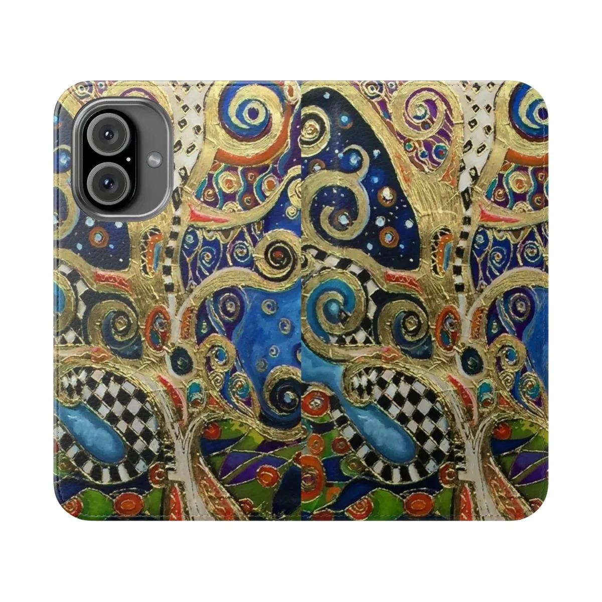 Abstract Art Flip Cover Phone Case Inspired by Gustav Klimt