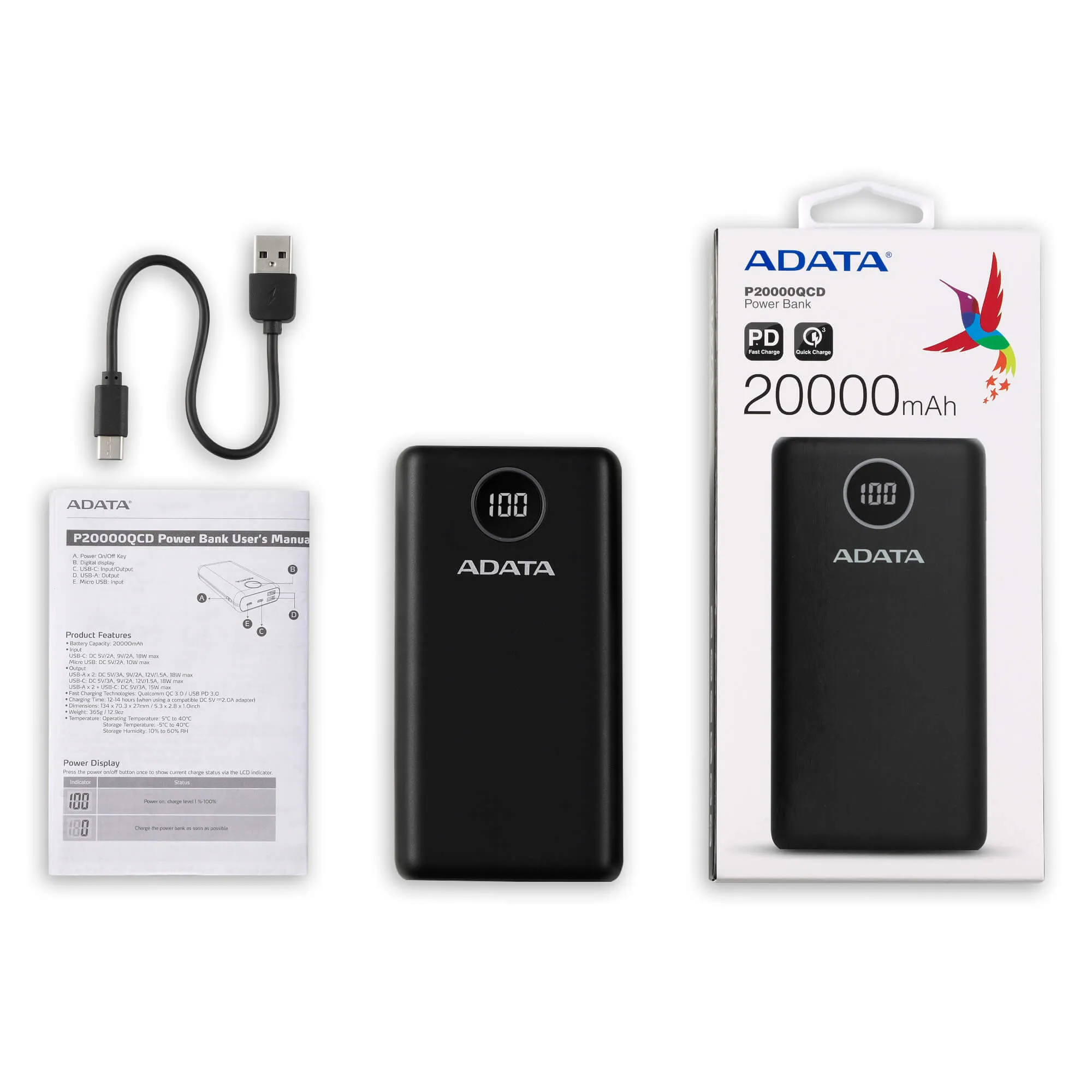 ADATA 20000mAh Quick Charge Power bank