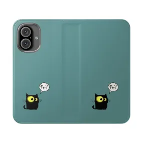 Adorable Cat-Themed Flip Phone Case for Mobile Devices