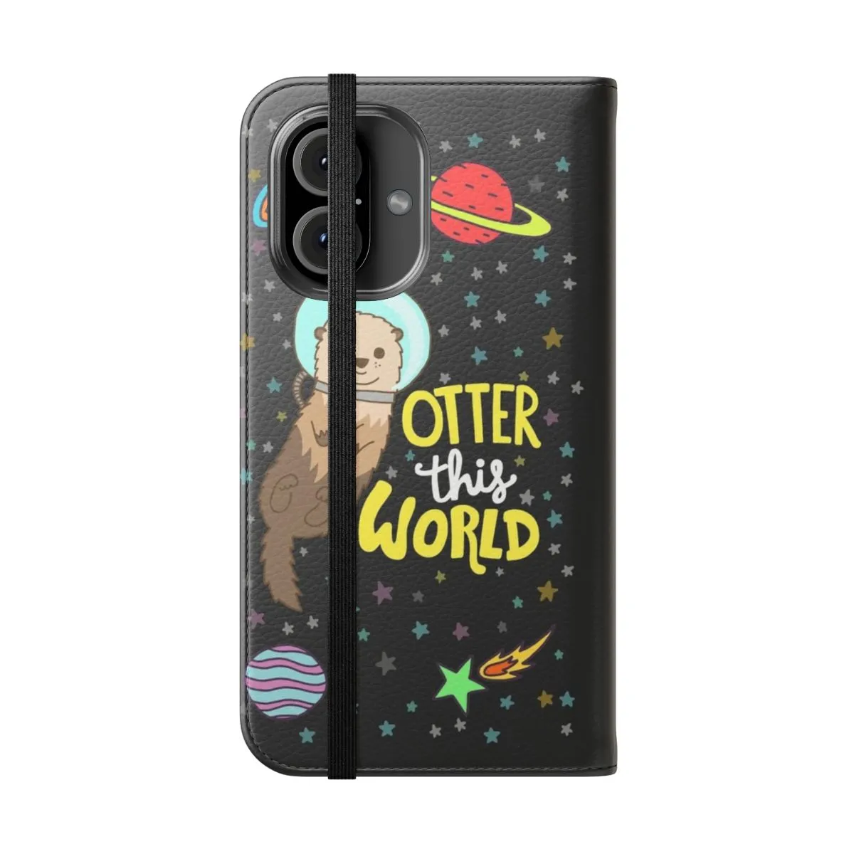 Adorable Space Otter Phone Flip Case for Android and iPhone