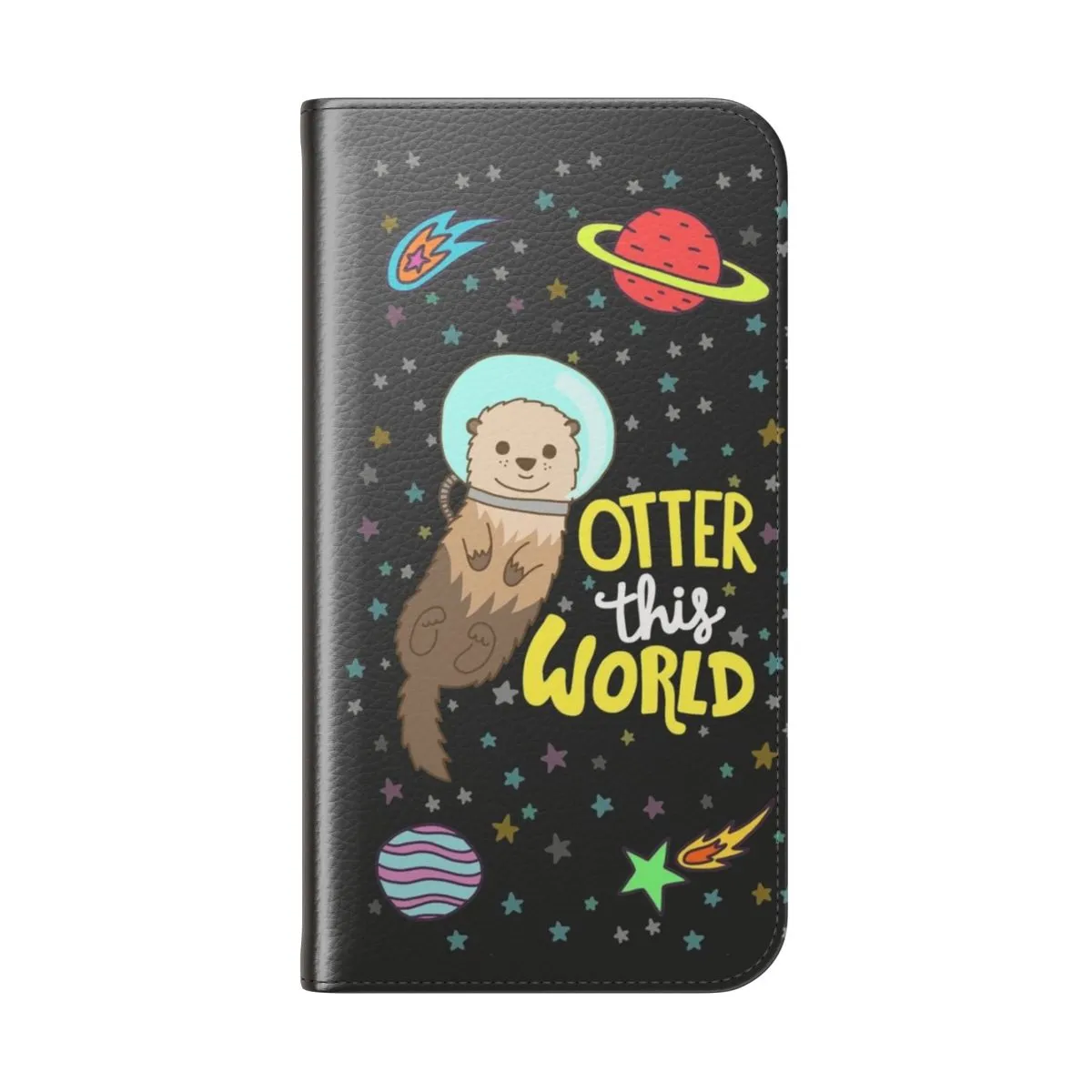 Adorable Space Otter Phone Flip Case for Android and iPhone