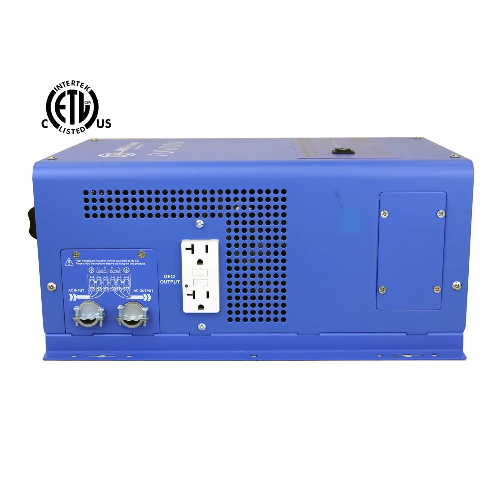 AIMS Power 3000 Watt 12 Volt Pure Sine Inverter Charger - ETL Listed to UL 458