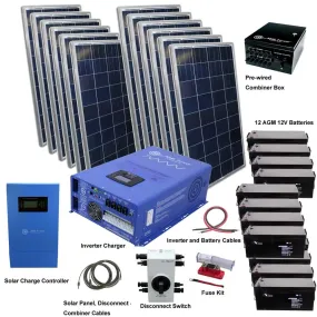 AIMS Power 48VDC Off-Grid Solar Kit | 3960 Watt Solar   12,000 Watt Pure Sine Inverter Charger