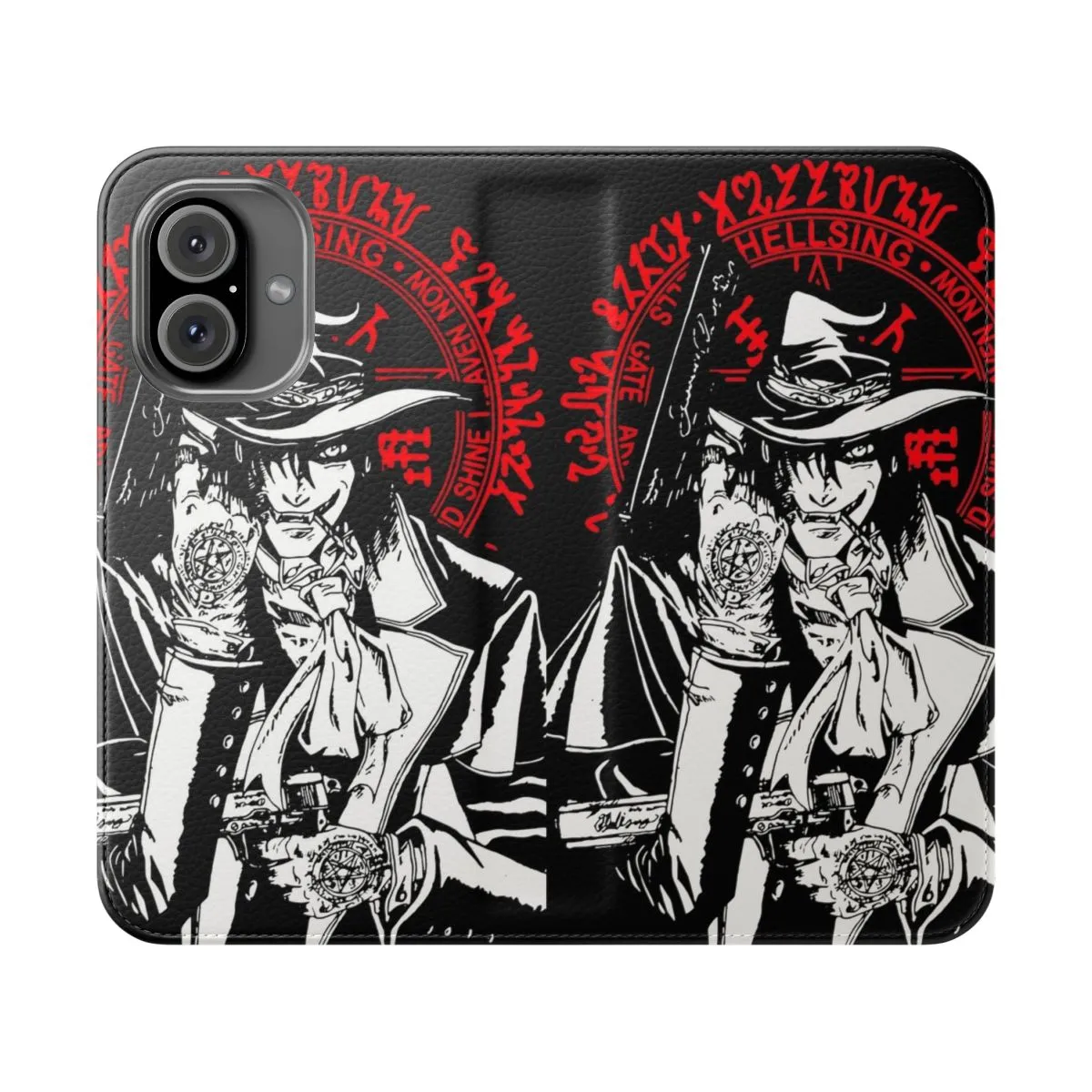 Alucard Themed Flip Cover Phone Case for Anime and Manga Fans