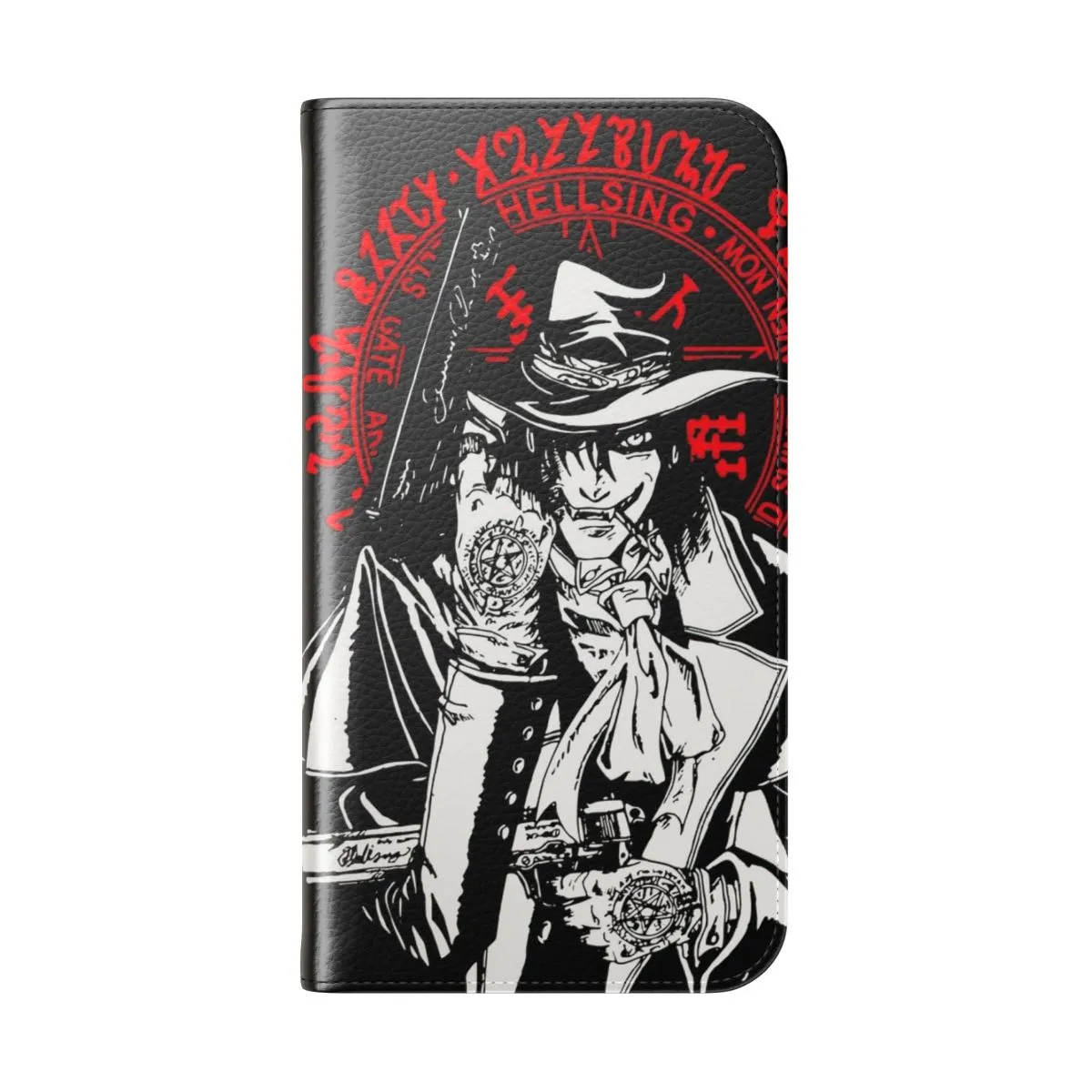 Alucard Themed Flip Cover Phone Case for Anime and Manga Fans