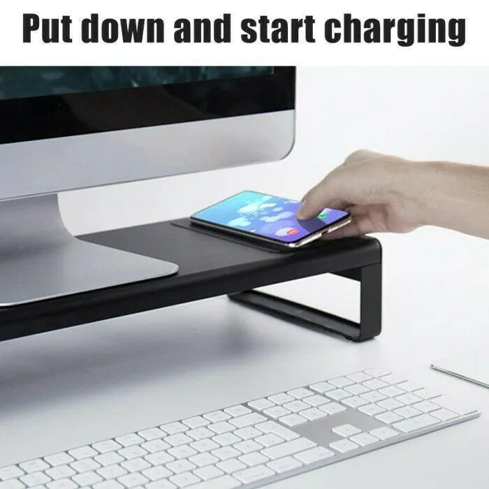 Aluminium Alloy Computer Laptop Monitor Stand with USB 3.0 Ports and Wireless Charger