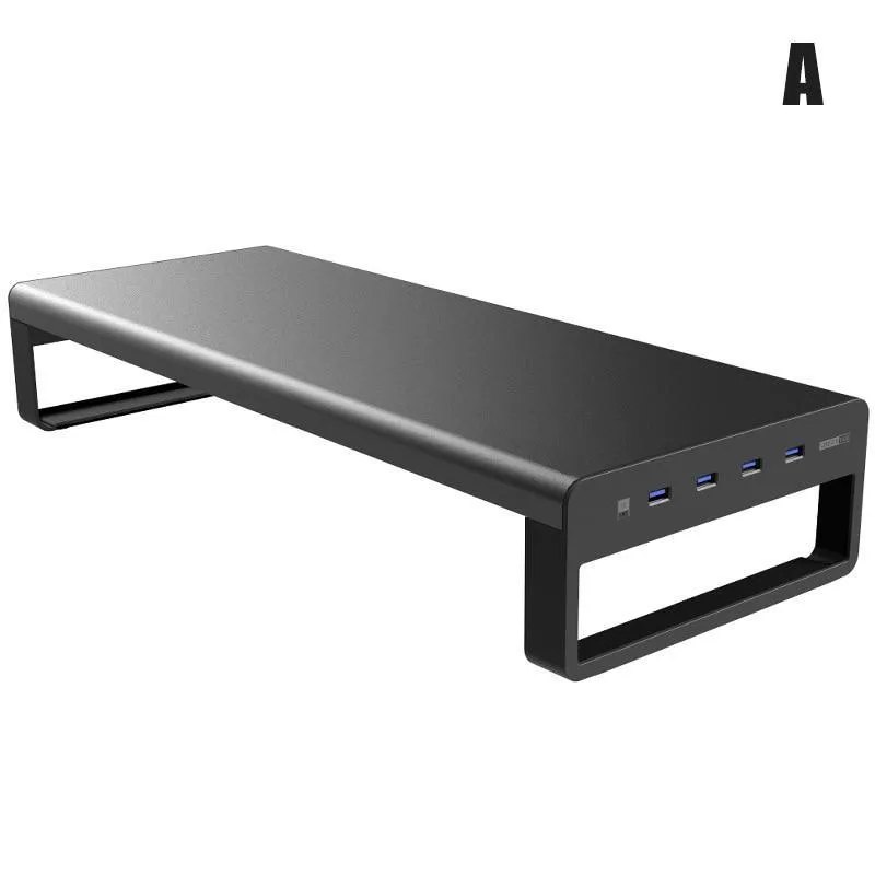 Aluminium Alloy Computer Laptop Monitor Stand with USB 3.0 Ports and Wireless Charger