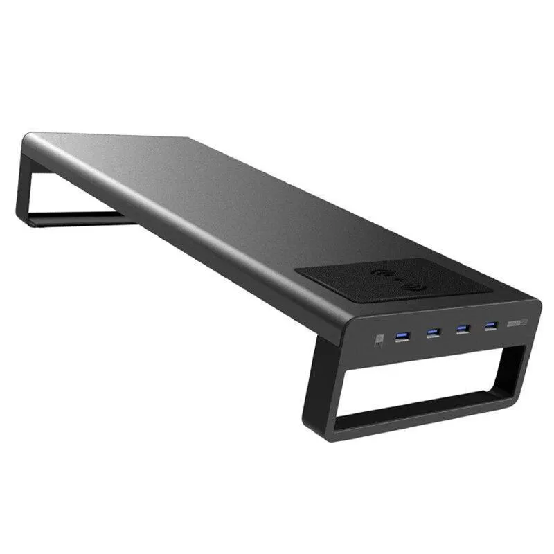 Aluminium Alloy Computer Laptop Monitor Stand with USB 3.0 Ports and Wireless Charger