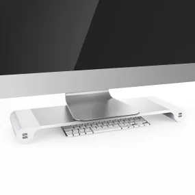 Aluminium Desktop Monitor Notebook Laptop Stand with 4-ports USB charger