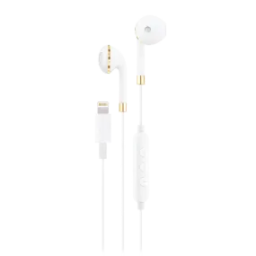 AMPD Wired Apple Lightning In Ear Headphones White by AMPD