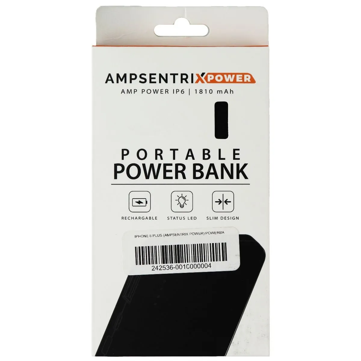 Ampsentrix Xpower 1,810mAh Portable Power Bank - Black