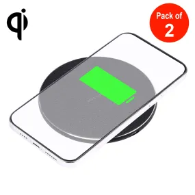 AMZER 15W Plaid Pattern Desktop Metal Round Wireless Charger