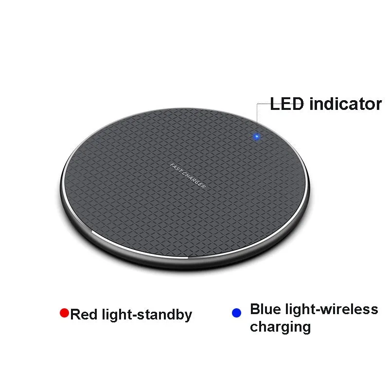 AMZER 15W Plaid Pattern Desktop Metal Round Wireless Charger