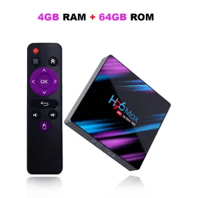 Android TV Box H96 MAX [4GB RAM 64GB ROM] RK3318 Quad-Core 64bit Processor Android Smart TV Box with Dual WiFi Bluetooth 4.0 4K Ultra HD