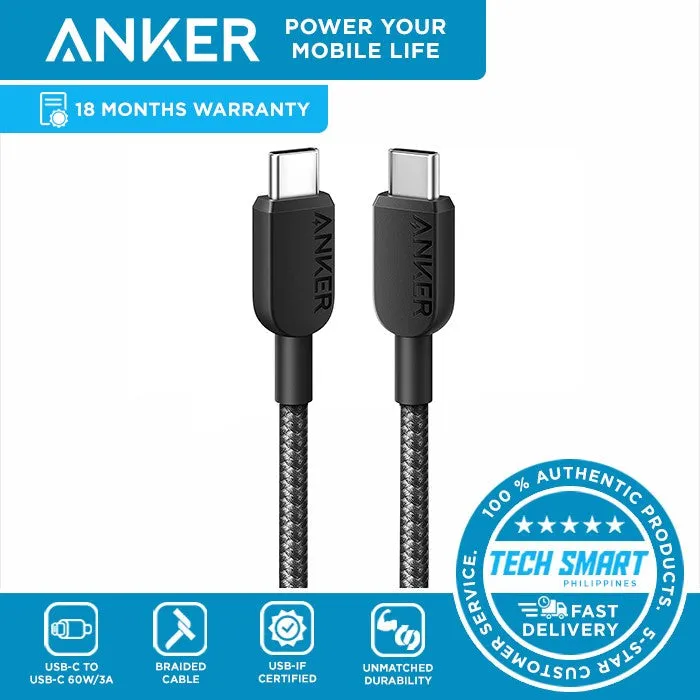 Anker Nylon USB-C to USB-C 2.0 Cable 3.3ft Black-194644187255