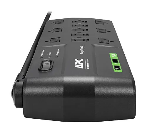 APC 11-Outlet Surge Protector Power Strip with USB Charging Ports, 2880 Joules, SurgeArrest Home/Office (P11U2)