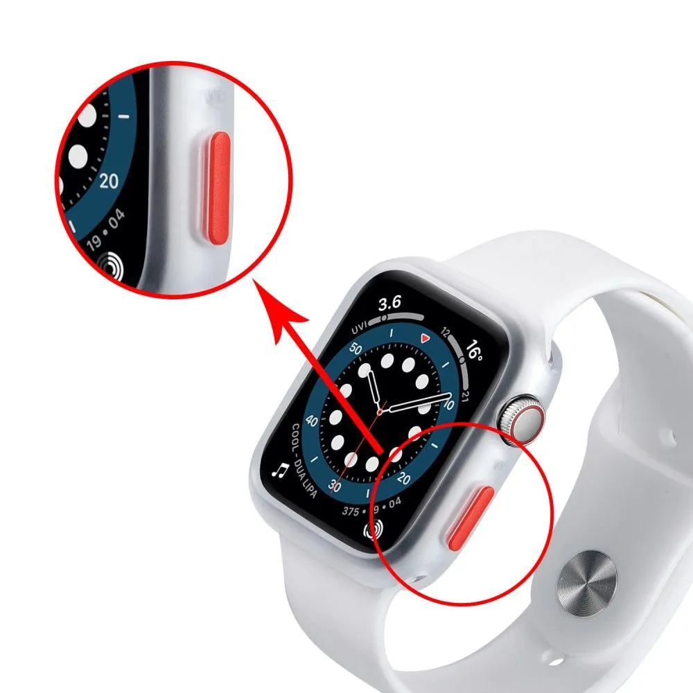 Apple Watch (41mm) candy color button TPU cover - Transparent / Red