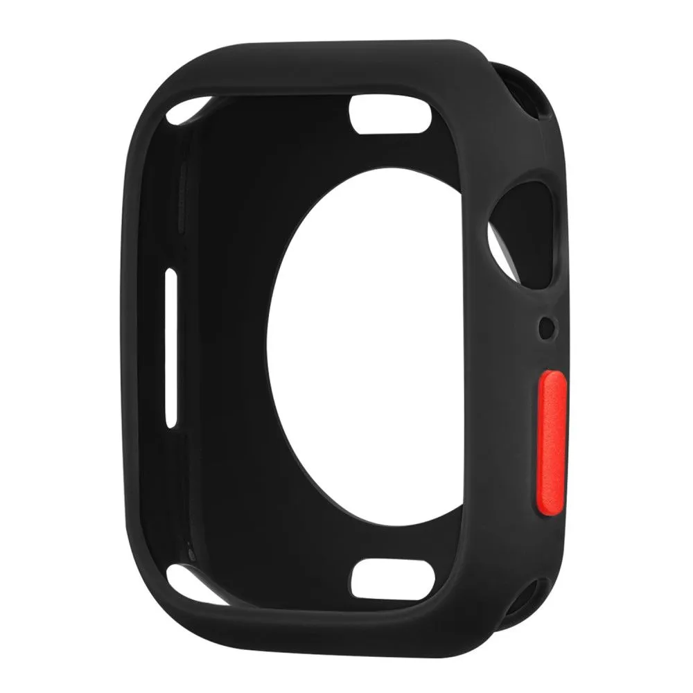 Apple Watch (45mm) candy color button TPU cover - Black / Red