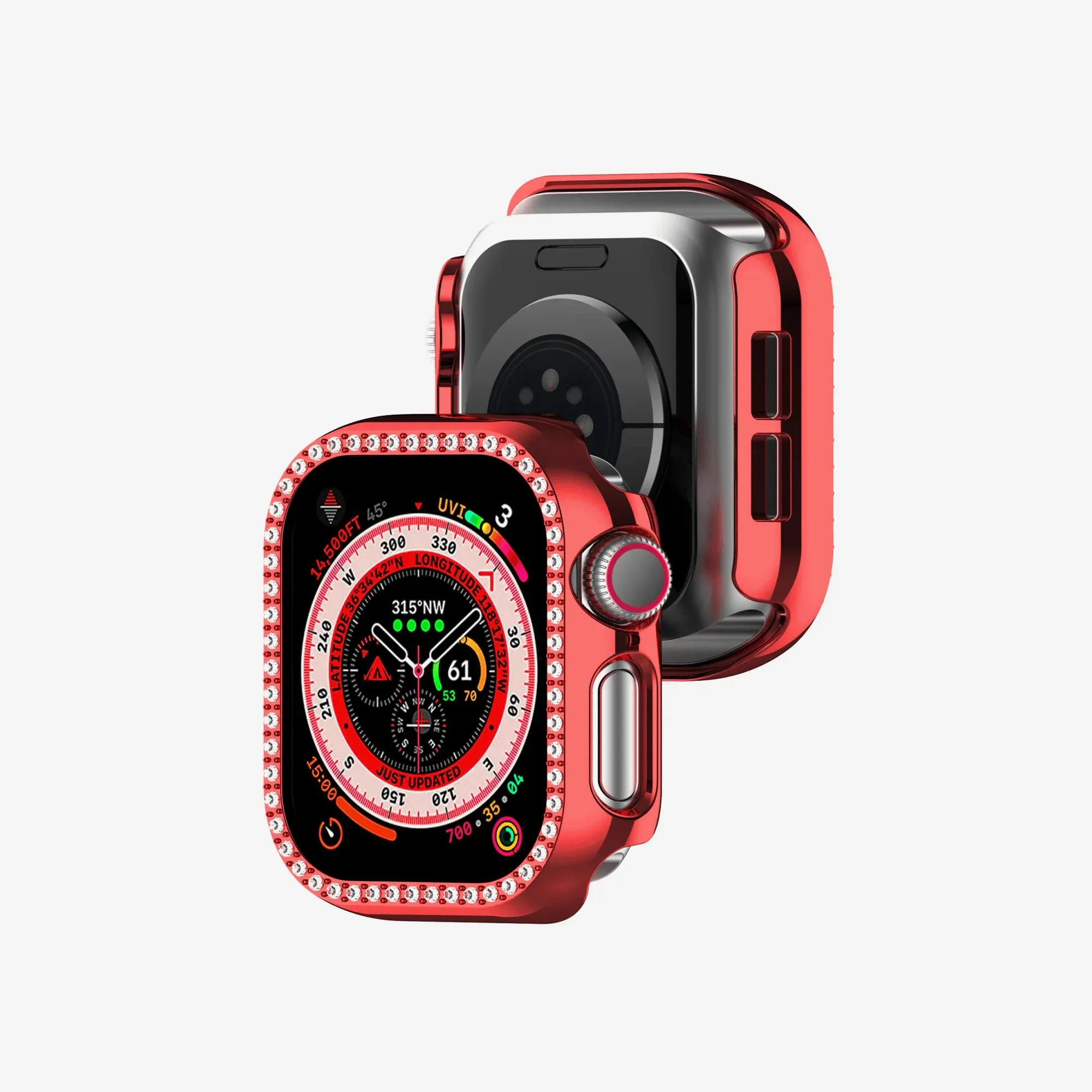 Apple Watch Diamond Plated Protective Hard Case - Red