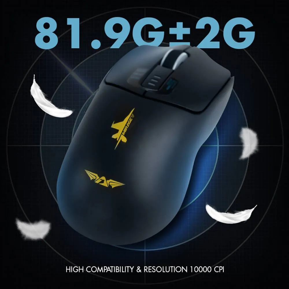 Armaggeddon Mirage V Bluetooth 5.0 Wireless 2.4G Rechargeable 10000 CPI Gaming Mouse - Black / White