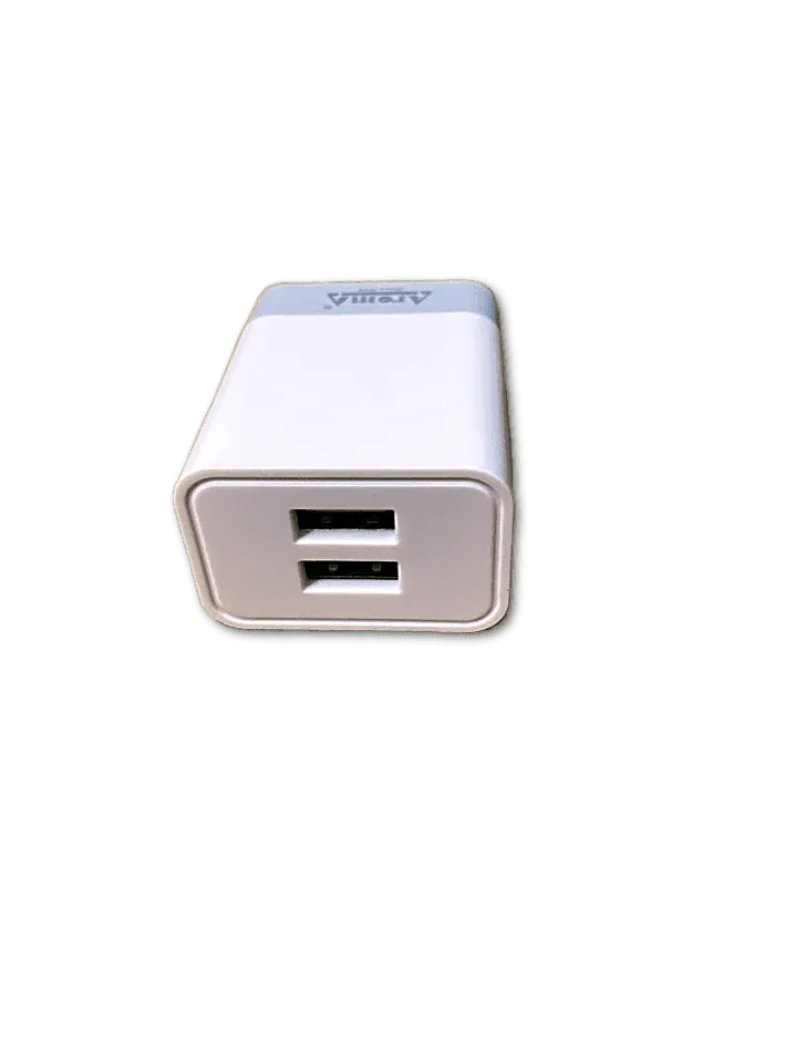 Aroma 3.1A Dual USB Port Fast Charger with Free Micro USB Cable for All Mobiles (6 Months replacement Warranty)