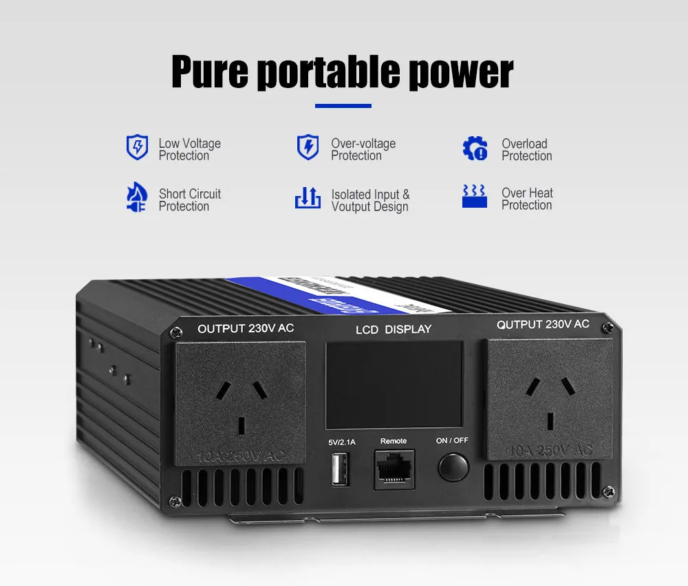 Atem Power 1500W/3000W 12V to 240V Pure Sine Wave Power Inverter