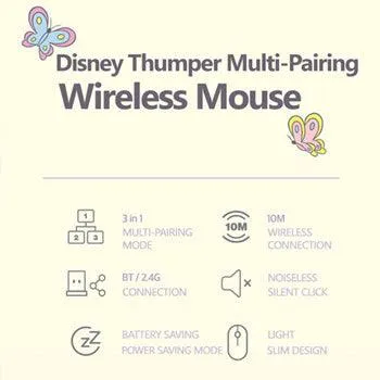 ★Authentic★Disney★Thumper Multi Pairing Wireless Silent Mouse★Noiseless Button/ Sleep Mode